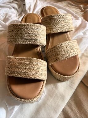 Universal Thread Two-Strap Espadrille Slide Sandals - Tan